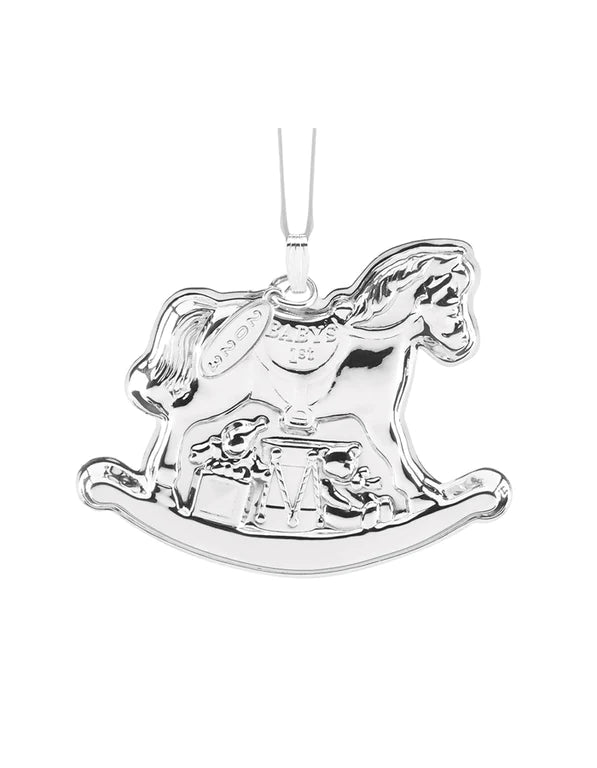 Sterling Silver Rocking Horse Christmas Ornament