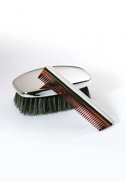 Sterling Silver Mens Brush and Comb