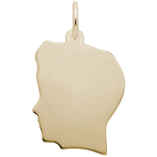 14K Yellow Gold Boys Head Charm