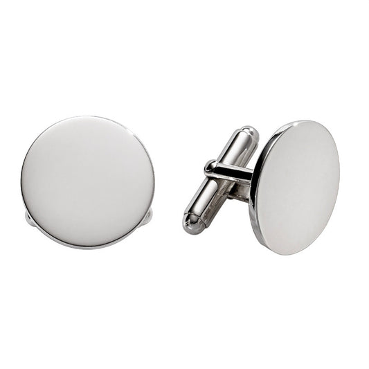 Sterling Silver Round Cuff Links