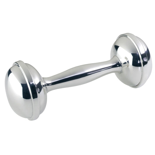 Sterling Silver Dumbbell Rattle Heavy