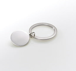 Sterling Silver key ring with round tag